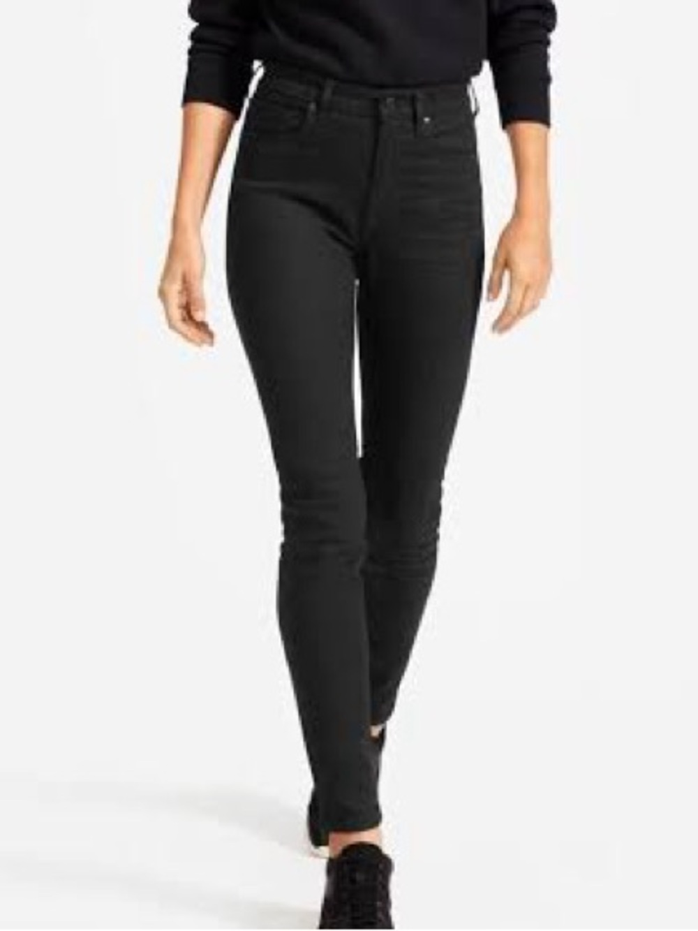 EVERLANE high rise skinny jean black wash size 27 regular